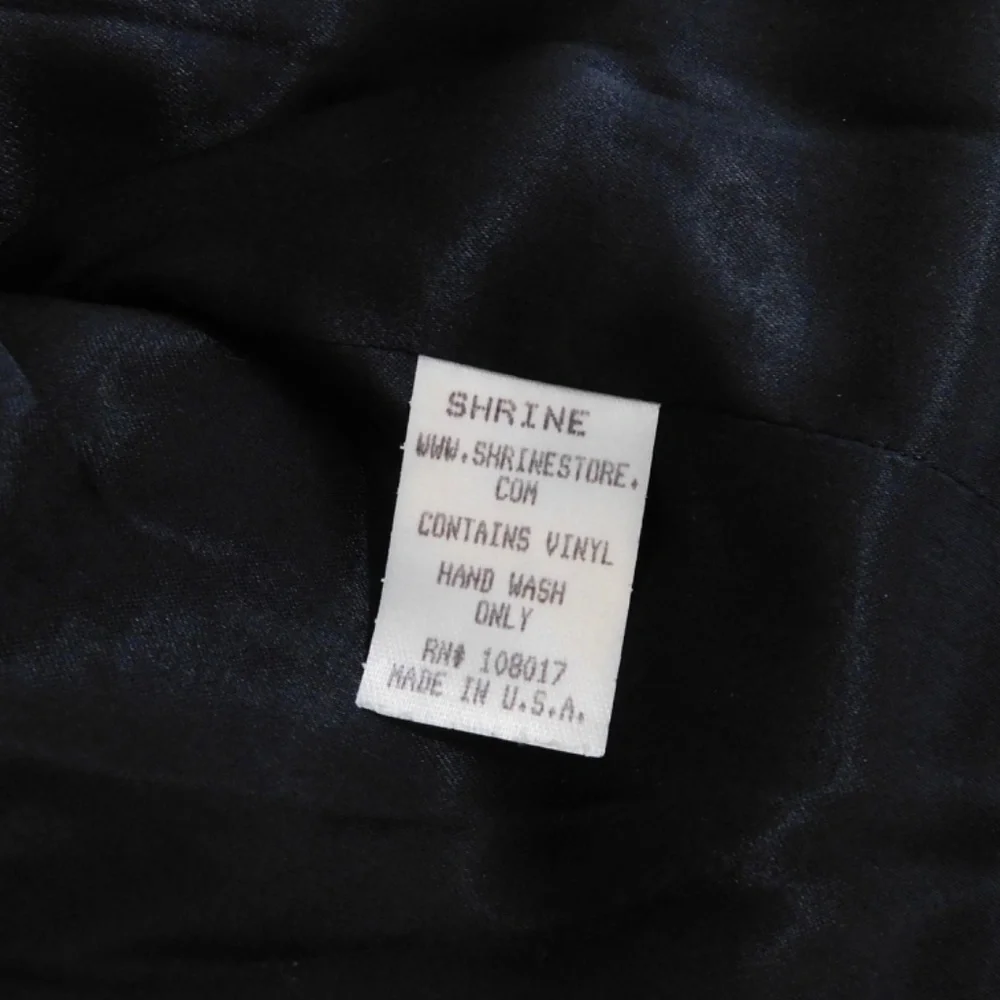 SHRINE OF HOLLYWOOD Faux Leather Jacket‎ Embossed Buttons Vegan Unisex Large